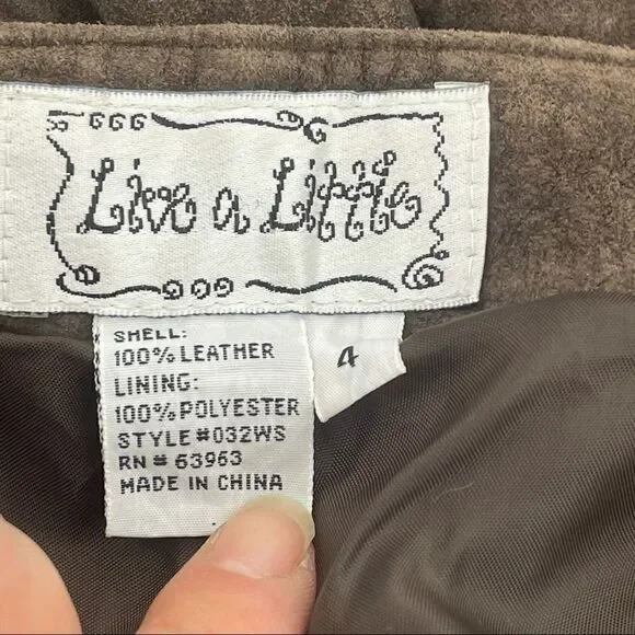 Live A Little brown suede pants jeans EUC size 4 leather - Picture 11 of 13
